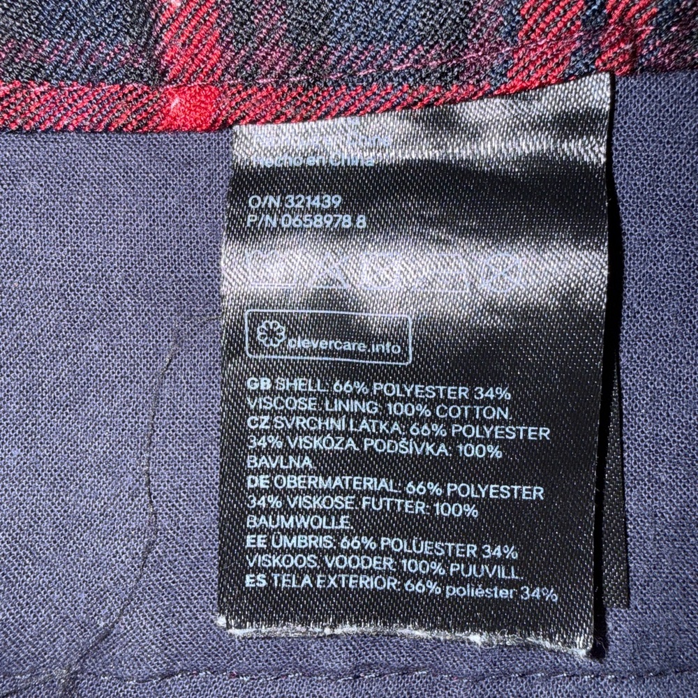H&M L.O.G.G. Navy Red Plaid Trousers Straight Leg Pants Size 8 - Picture 10 of 12